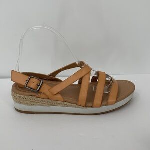 Torrid strappy espadrille wedge sandals shoe tan gladiator 9 WW Extra Wide XW